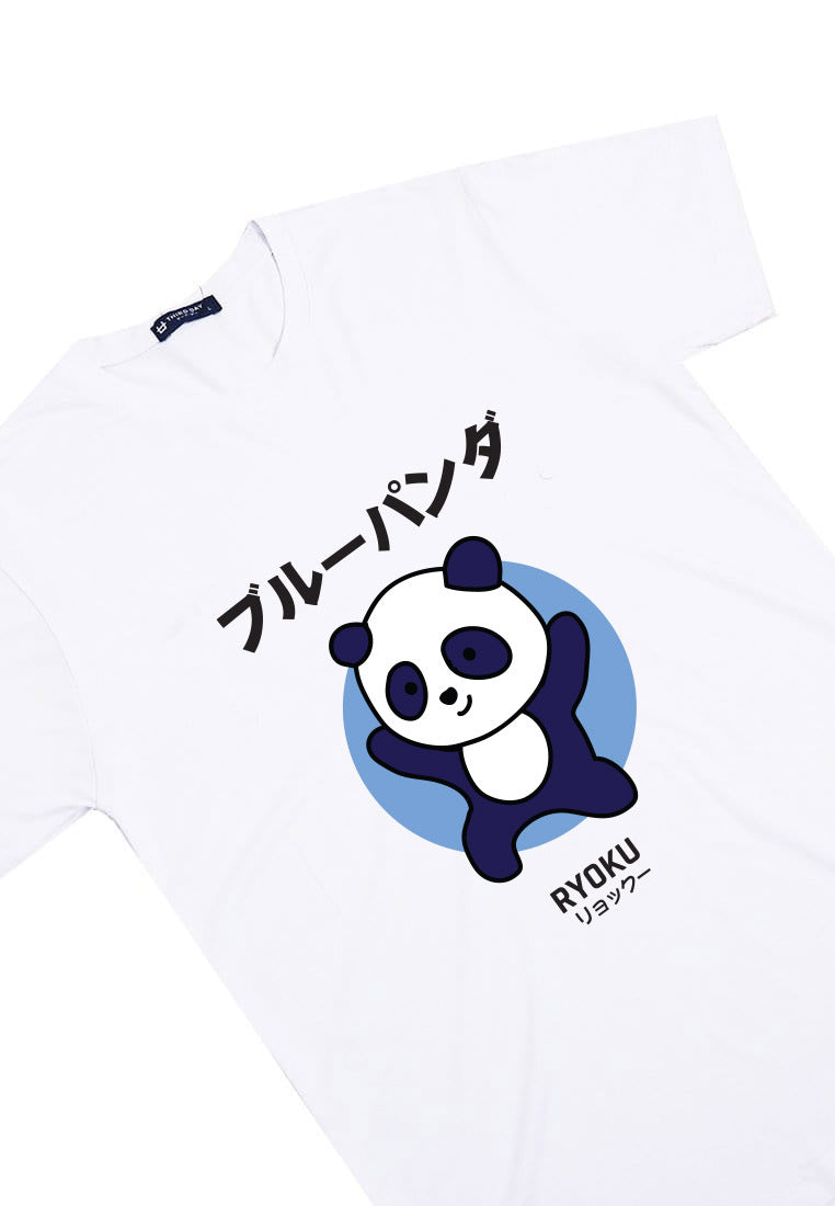 Third Day MTM71 kaos anime panda tulisan jepang pria instacool putih