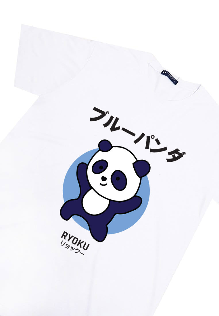 Third Day MTM71 kaos anime panda tulisan jepang pria instacool putih