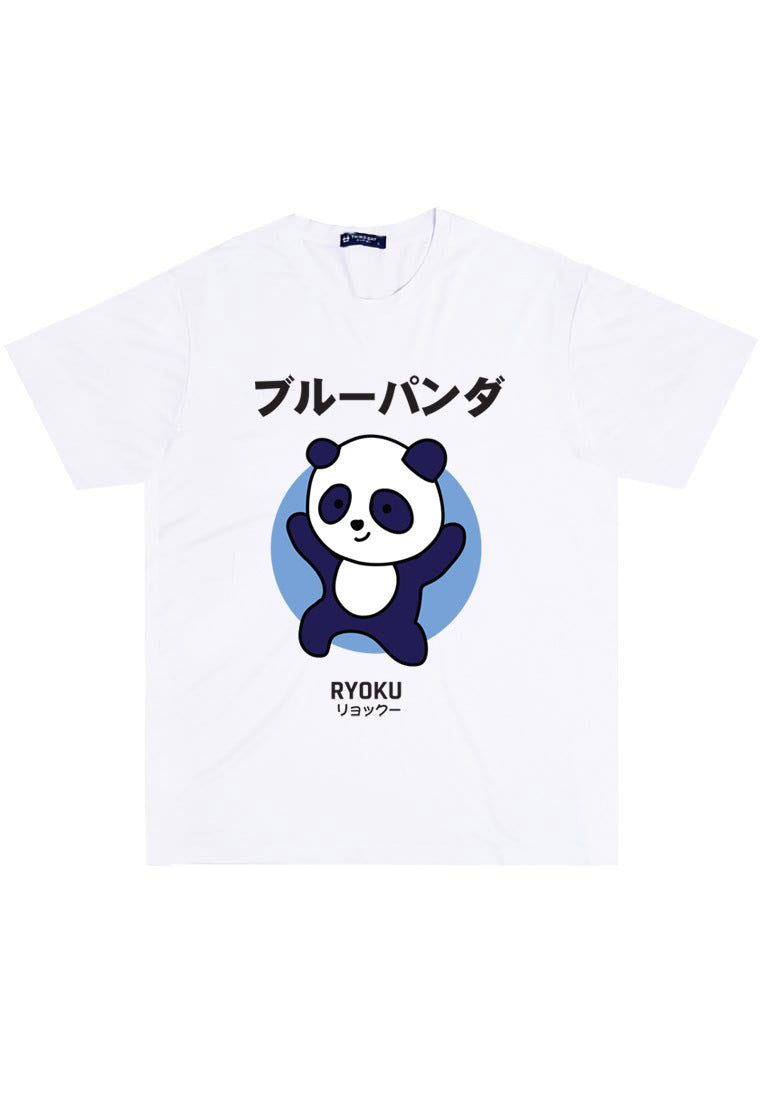 Third Day MTM71 kaos anime panda tulisan jepang pria instacool putih