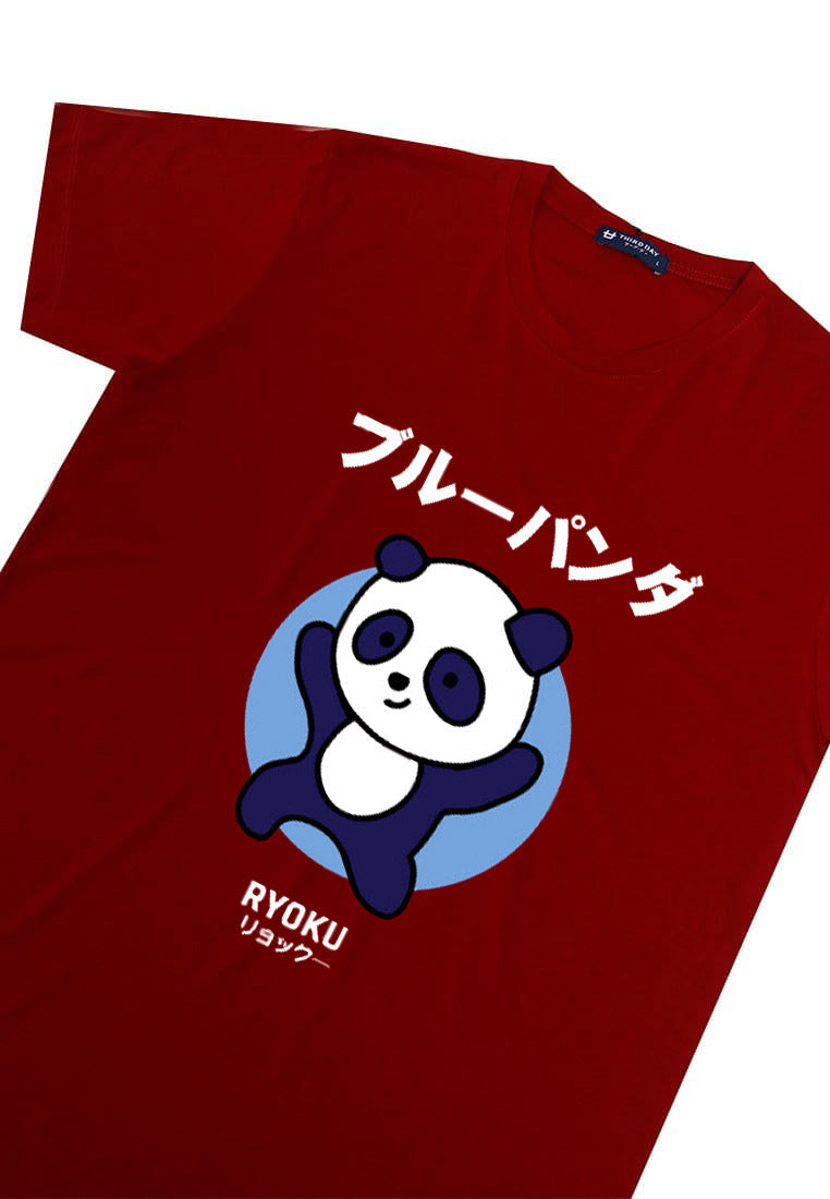 Third Day MTM70 kaos anime panda tulisan jepang pria instacool maroon