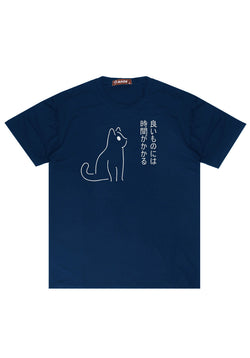Nade NTC18 kaos anti kusut stretch komik anime kucing good things take time navy
