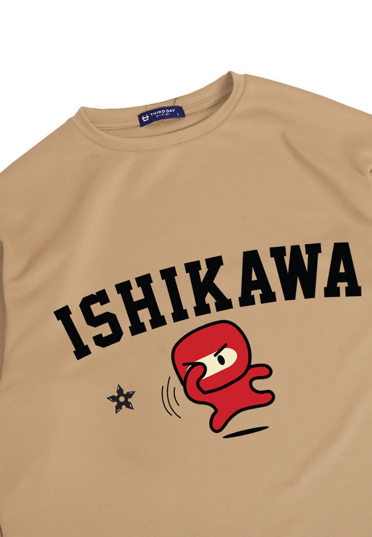 Third Day MTM76 kaos oversize tebal scuba anime komik kartun jepang ishikawa ninja shurikan khaki