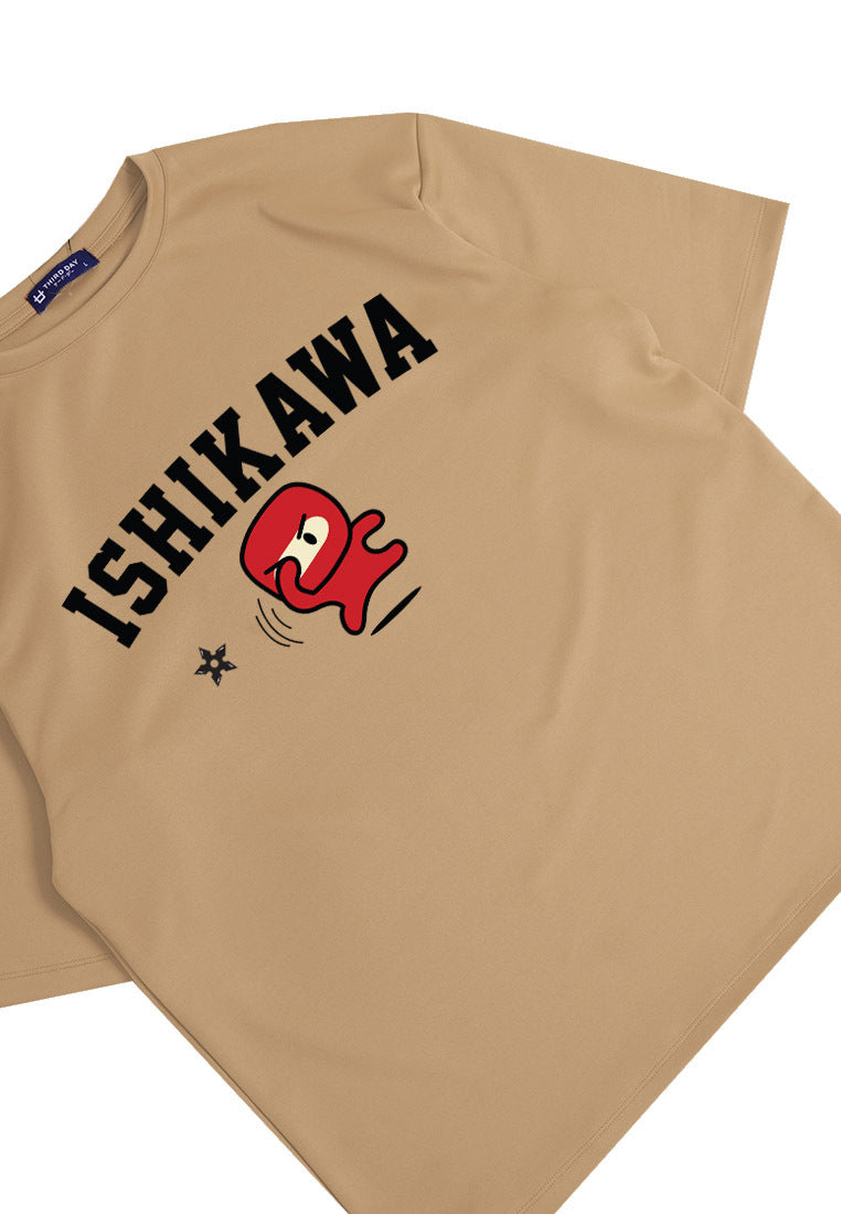 Third Day MTM76 kaos oversize tebal scuba anime komik kartun jepang ishikawa ninja shurikan khaki