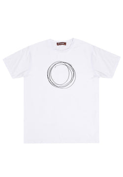 Nade NTC26 kaos distro pria anti kusut garis garis lingkaran coretan putih