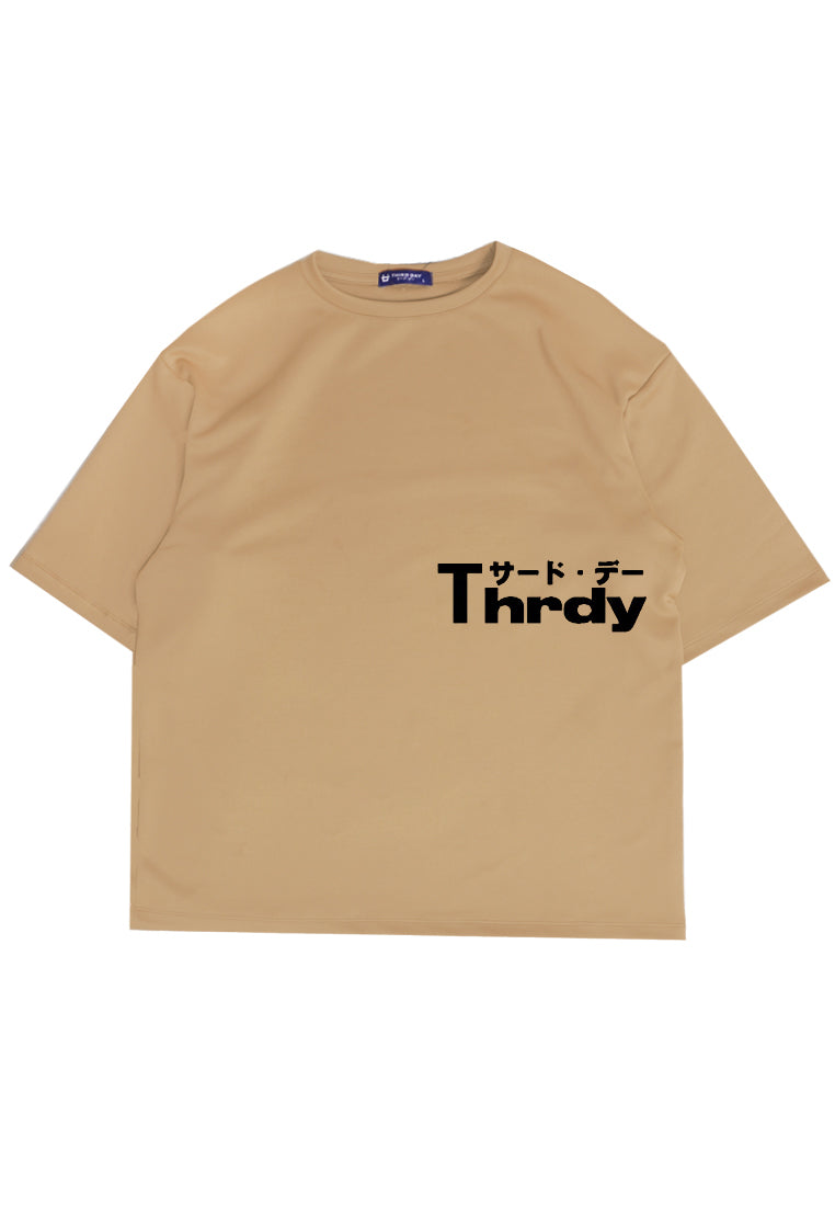 Third Day MTM86 Kaos Oversize scuba tebal Distro Pria THRDY katakana Belly Khaki