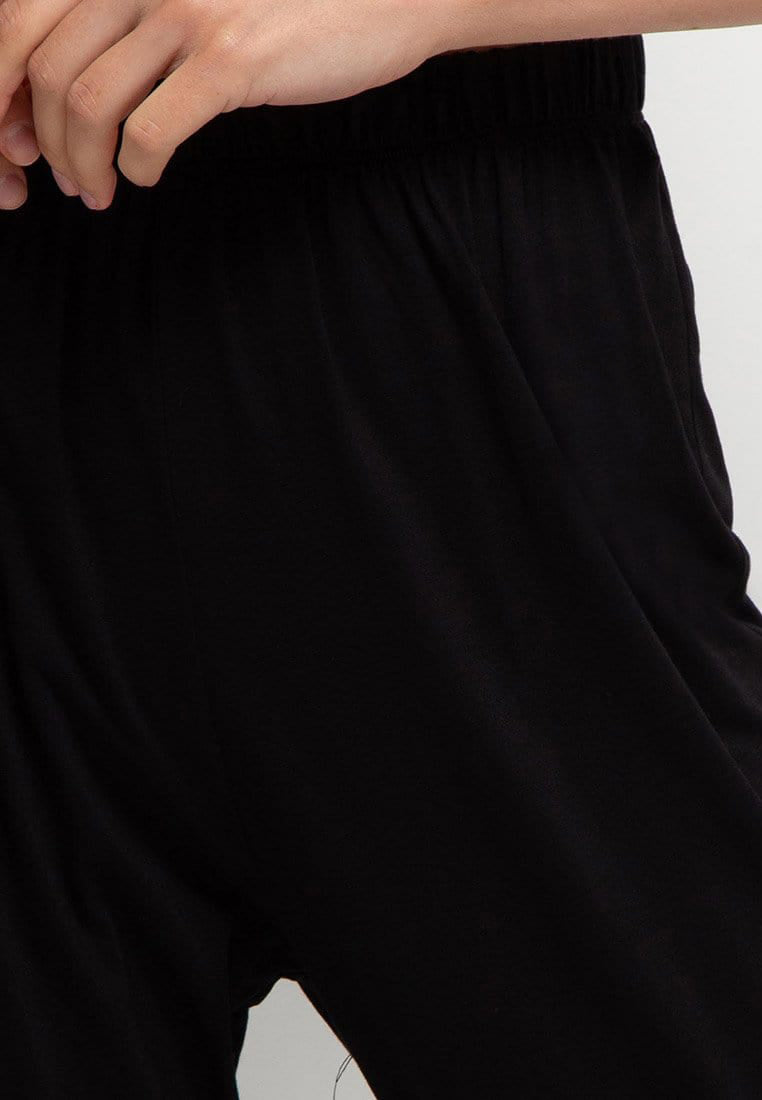 TDLA LC035 celana jogger loose loungewear instacool polos hitam