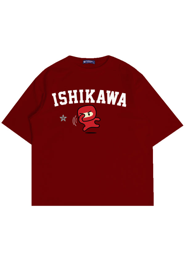 Third Day MTN10 kaos oversize tebal scuba anime komik kartun ishikawa ninja shurikan maroon