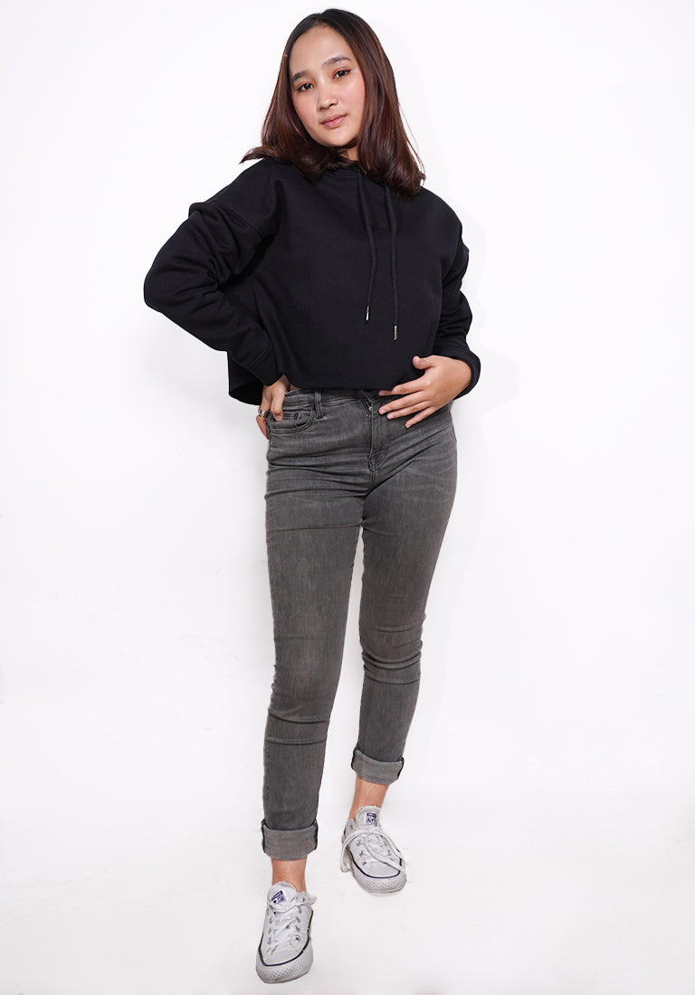 TDLA LO026 crop hoodie Superare black polos