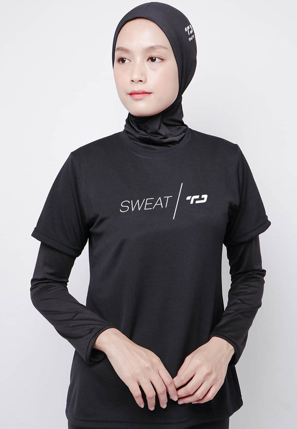 Td Active LSA97 kaos olahraga gym wanita lengan pendek dance workout hitam