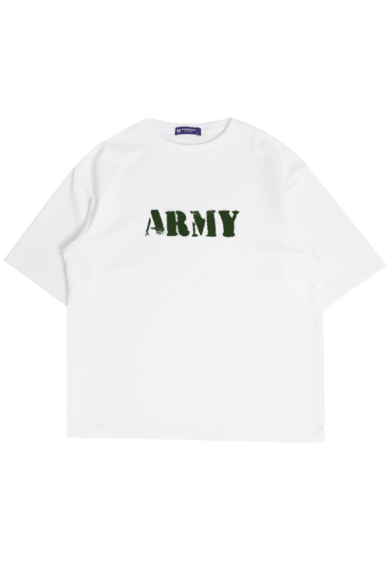 MTN24 kaos oversize army tentara hijau tni putih