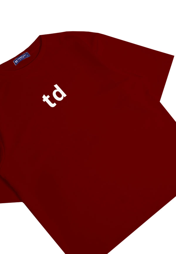 MTN31 kaos oversize scuba tebal td smallcap maroon