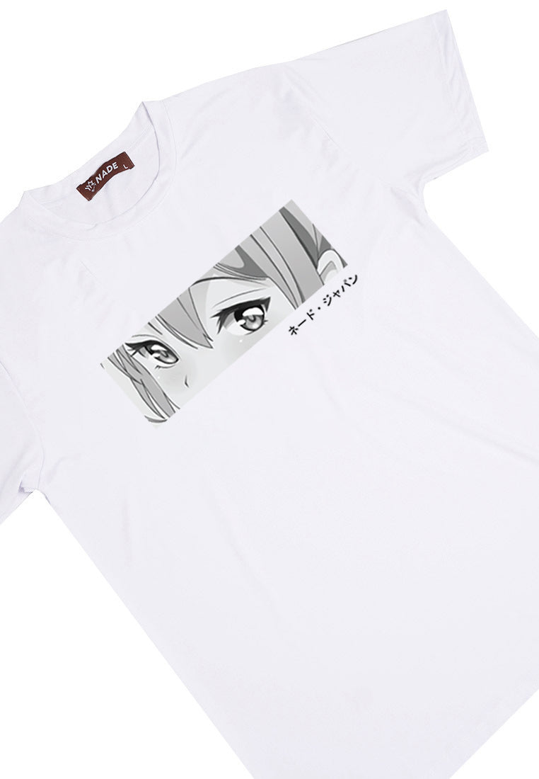 NTC42 kaos anti kusut stretch anime mata eyes putih