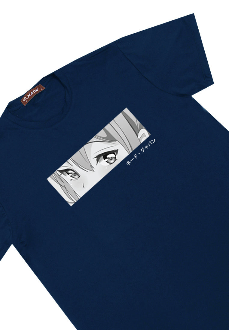 NTC44 kaos anti kusut stretch anime mata eyes navy