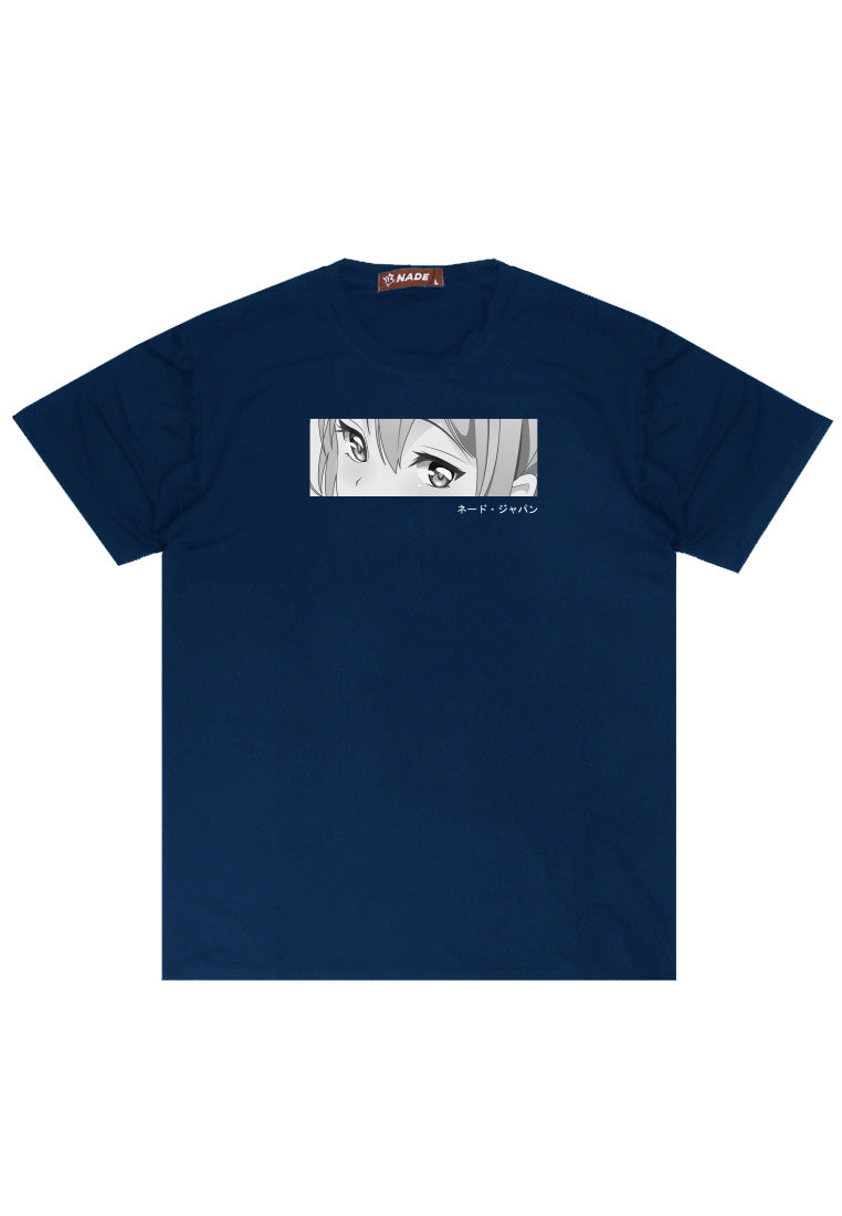 NTC44 kaos anti kusut stretch anime mata eyes navy