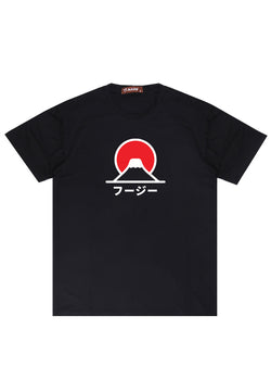 NTC46 kaos anti kusut unisex super stretch lentur mount fuji hitam