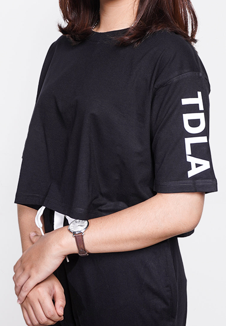 LTE69 olc crop top oversize streetwear TDLA arm hitam