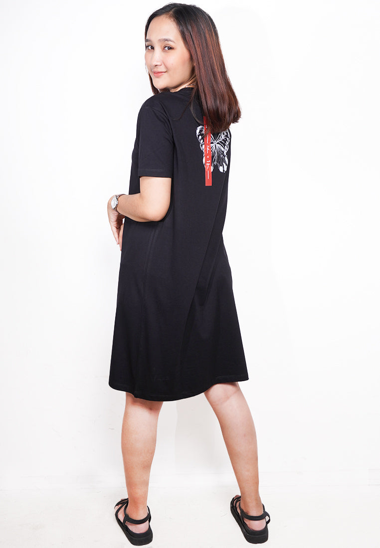 LTE57 kaos oversize dress wanita kupu kupu butterfly