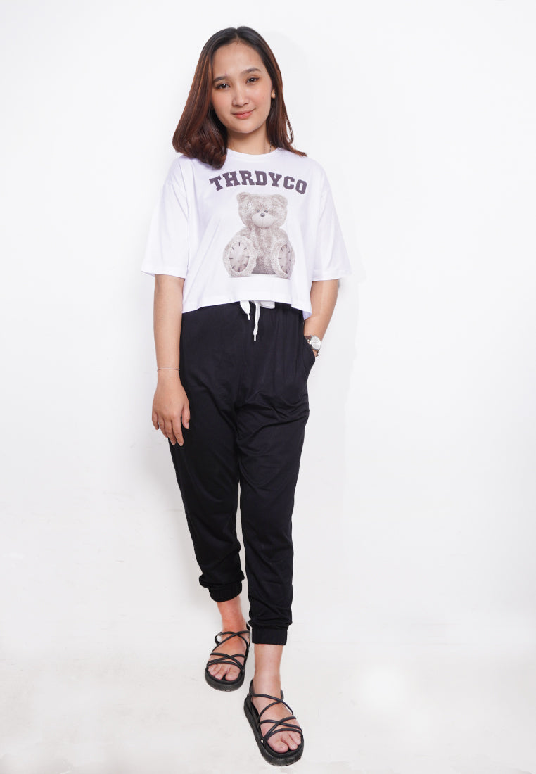 LTE60 kaos oversize wanita beruang abu thrdyco