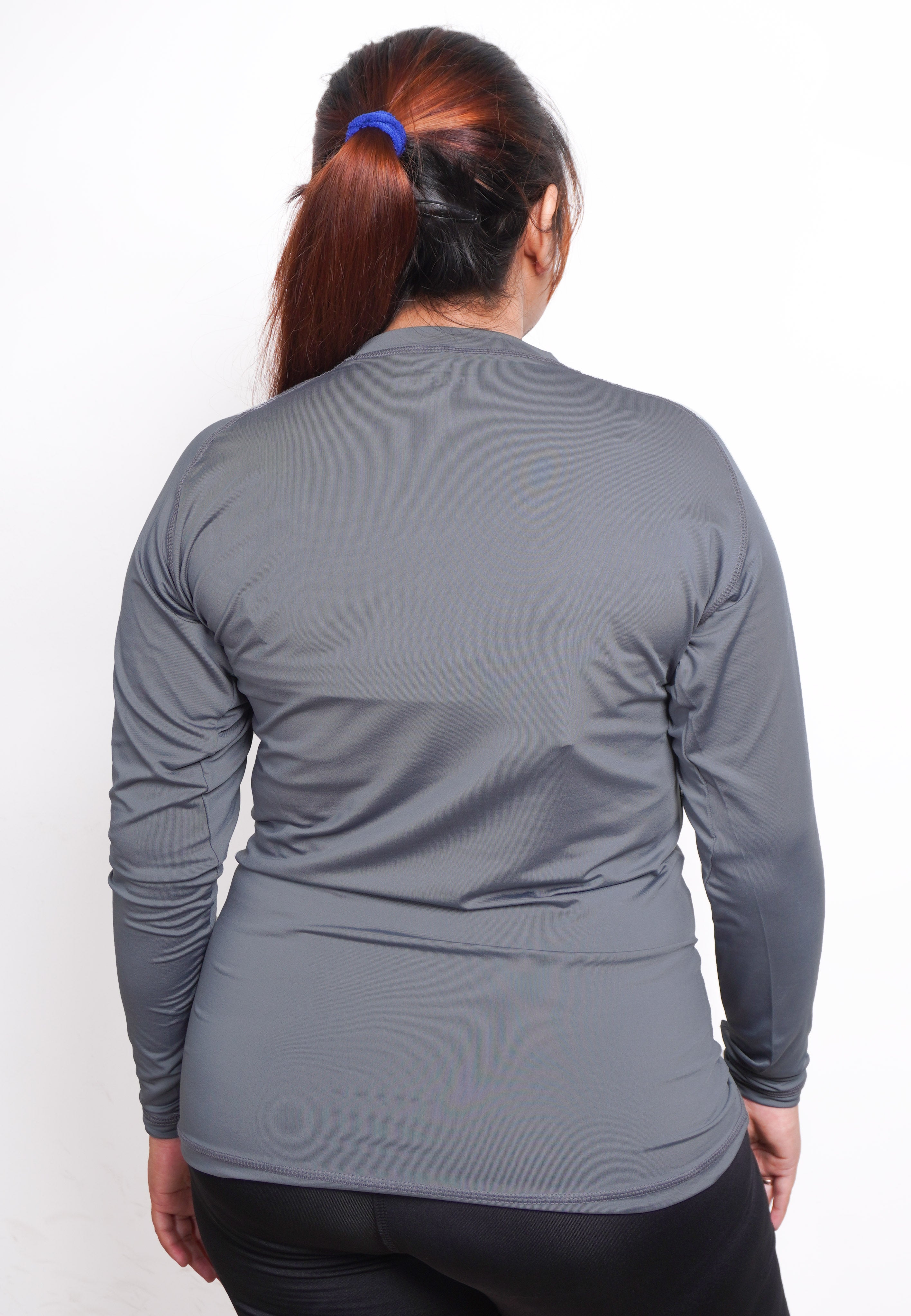 LSB05 Baselayer Inner wanita Sport Thumbhole Abu Tua