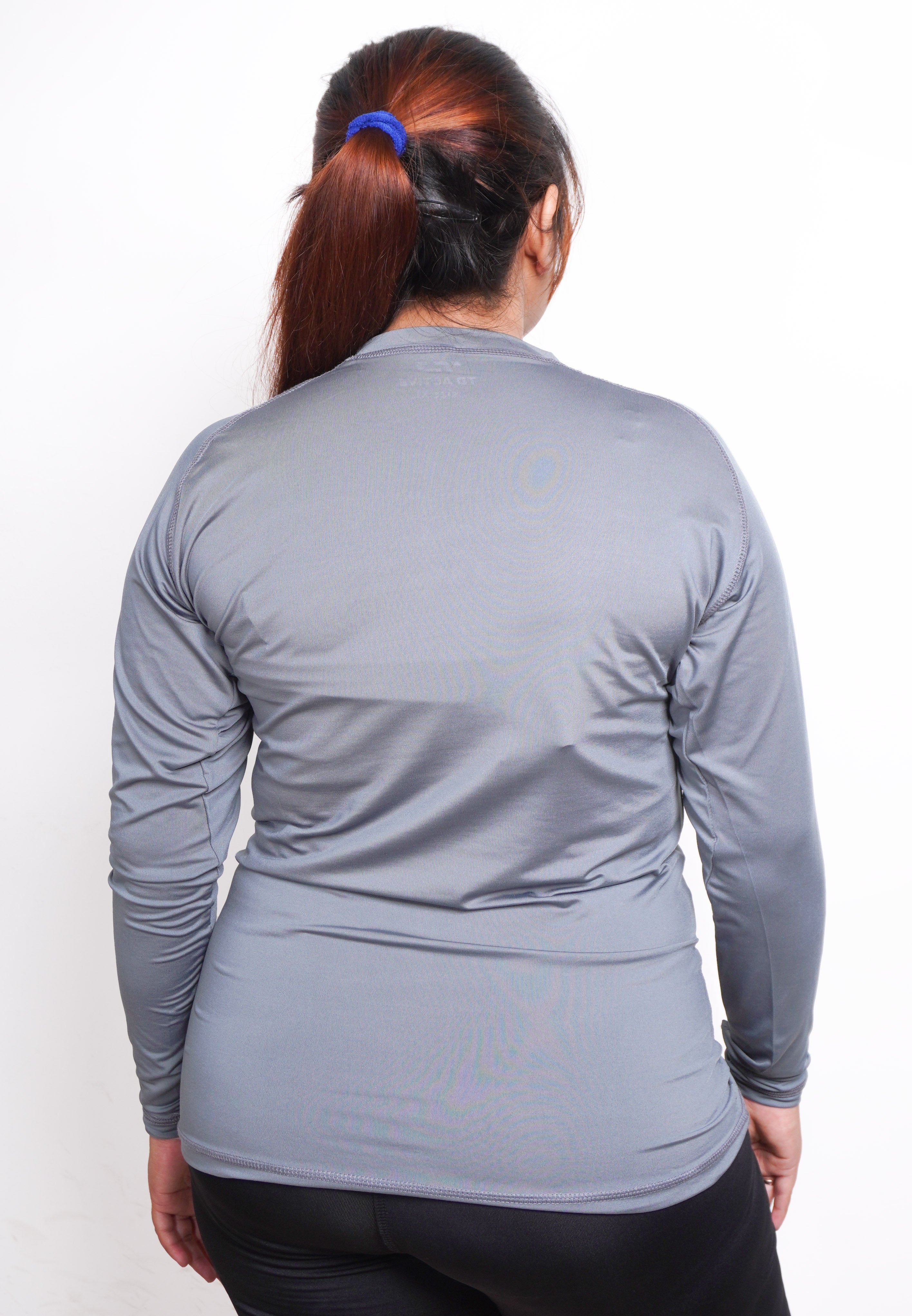 LSB06 Baselayer Inner Sport Thumbhole Wanita Abu Muda