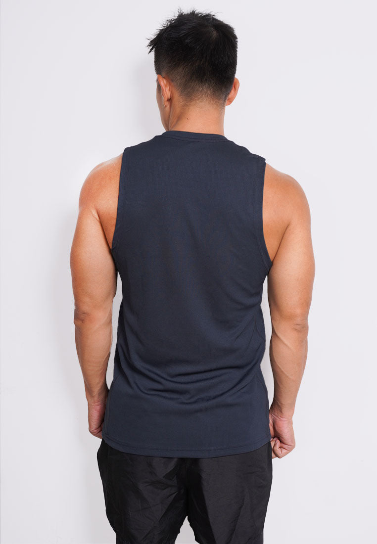 MS191 kaos olahraga gym pria sleeveless tangan kutung singlet tank top td outline dateng abu tua