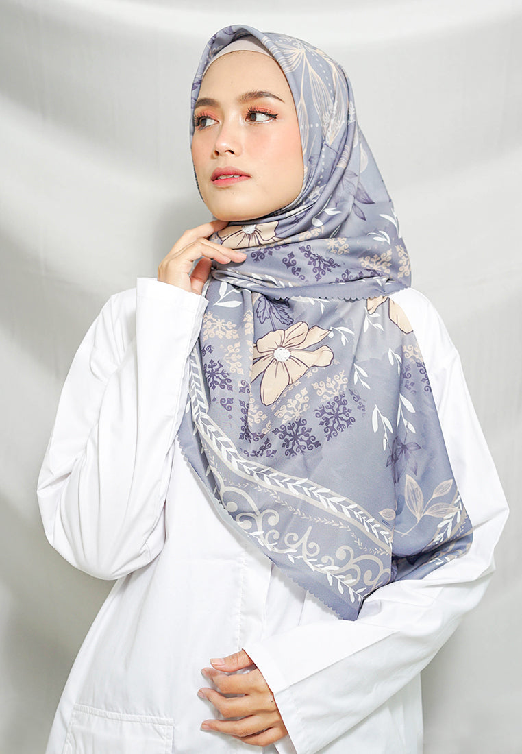 WK001 LP28A kerudung segi empat voal Antalya Series Ungu