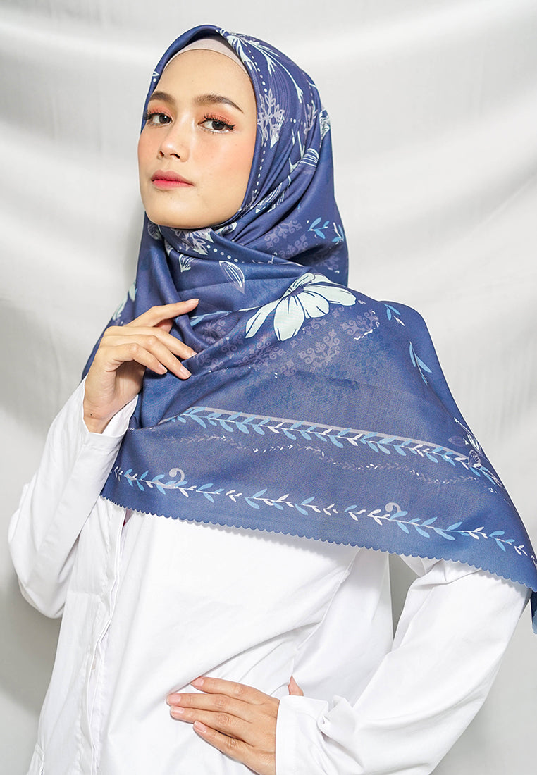 WK005 LP28E kerudung segi empat voal Antalya Series navy