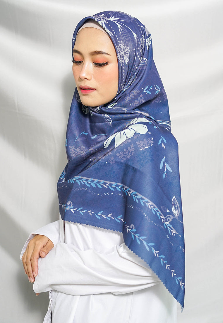 WK005 LP28E kerudung segi empat voal Antalya Series navy