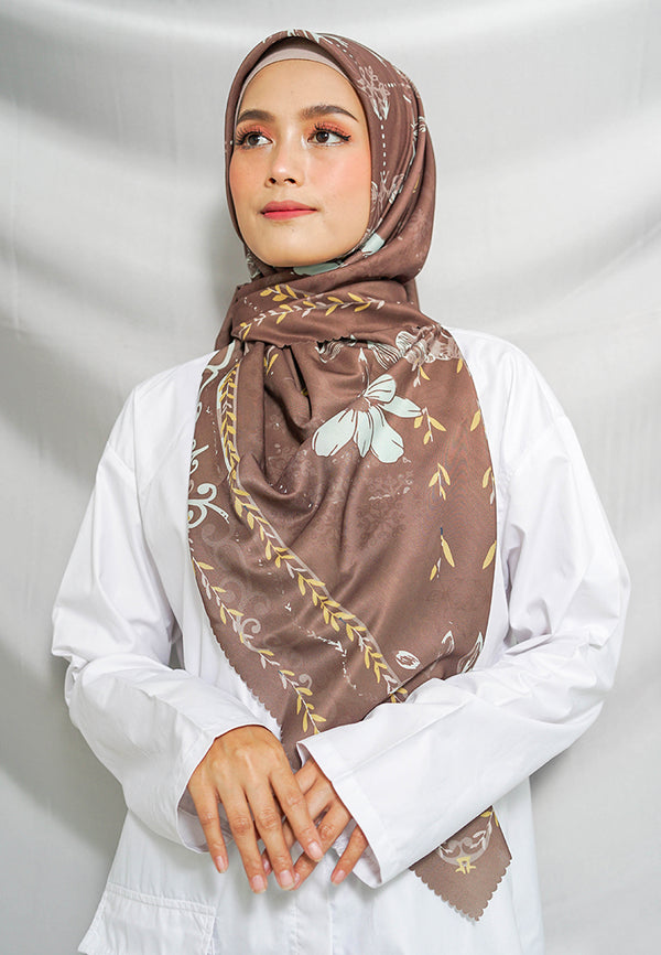 WK012 LP28F kerudung segi empat voal Antalya Series kopi