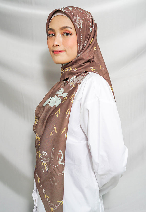 WK012 LP28F kerudung segi empat voal Antalya Series kopi