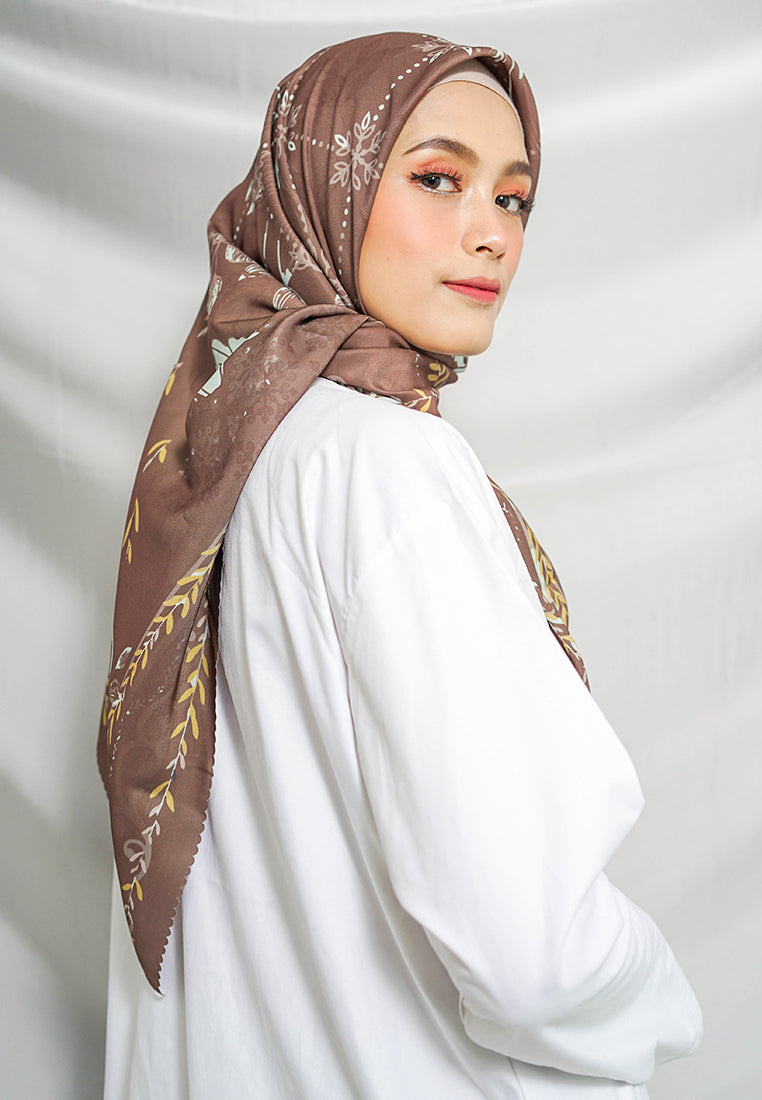 WK012 LP28F kerudung segi empat voal Antalya Series kopi