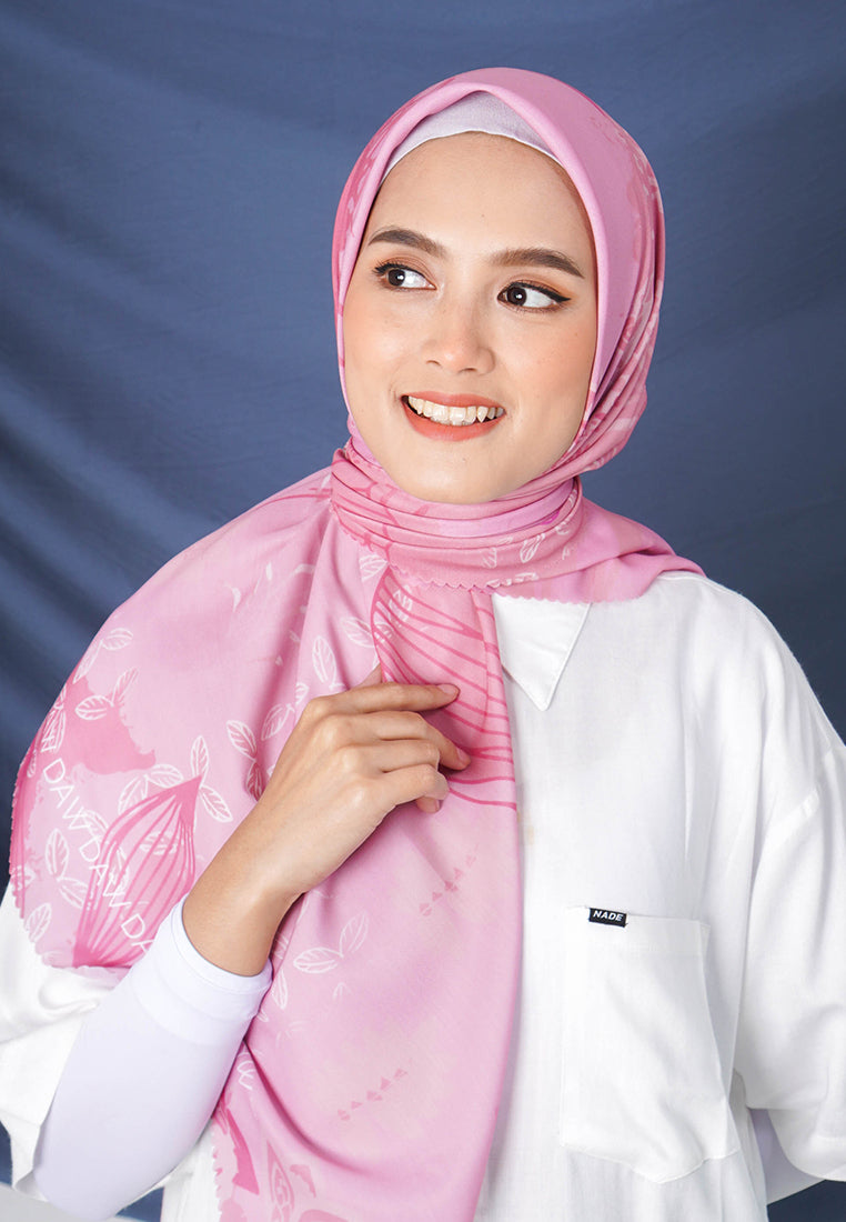 WK031 kerudung segi empat voal DAW Project Isadora Series dusty pink