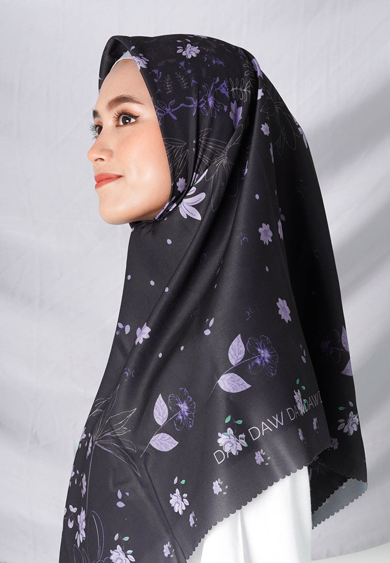 WK036 kerudung segi empat voal DAW Project Maia Series hitam