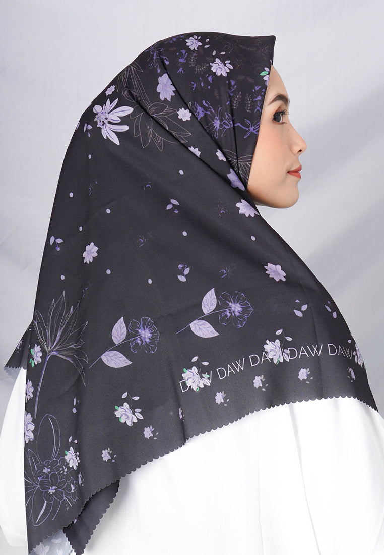 WK036 kerudung segi empat voal DAW Project Maia Series hitam