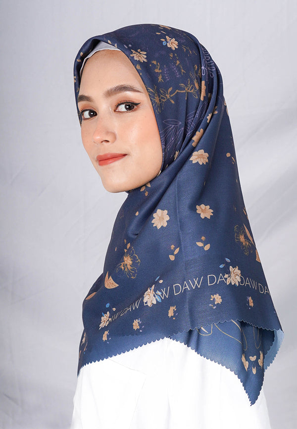 WK037 kerudung segi empat voal DAW Project Maia Series navy