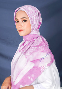 WK040 kerudung segi empat voal DAW Project Lilith Series elegant purple