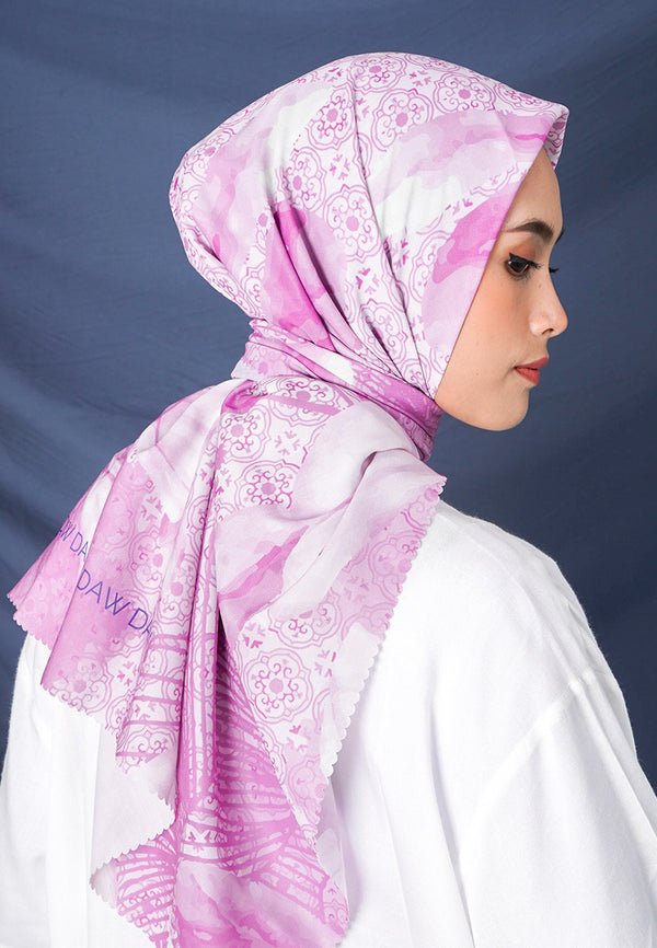 WK040 kerudung segi empat voal DAW Project Lilith Series elegant purple