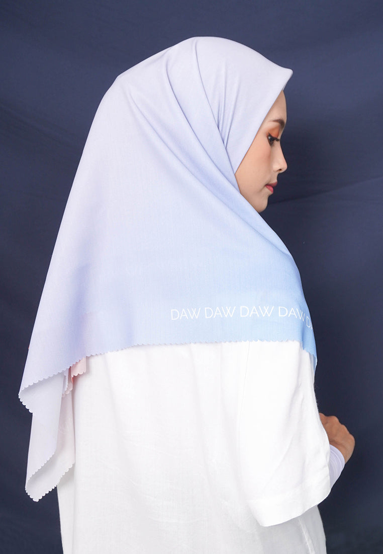 WK047 kerudung segi empat gradasi multicolor DAW Project Glow Series Grey Orange