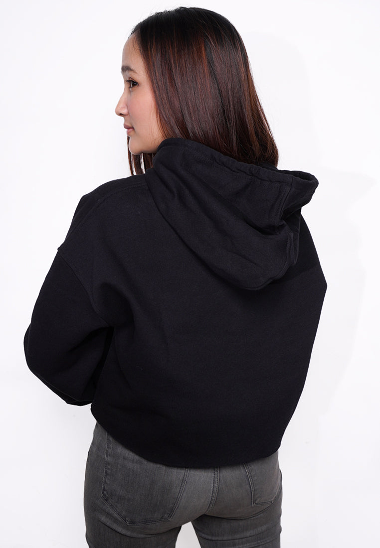 LTE83 crop hoodie gym yoga tdactive TD hitam