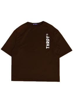 MTN80 kaos oversized pria scuba crew neck t shirt coklat Thdy ver dakir brown coffee