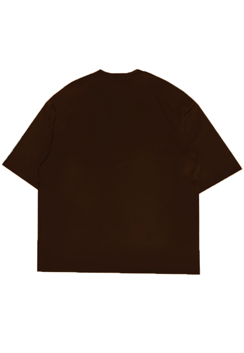 MTN80 kaos oversized pria scuba crew neck t shirt coklat Thdy ver dakir brown coffee