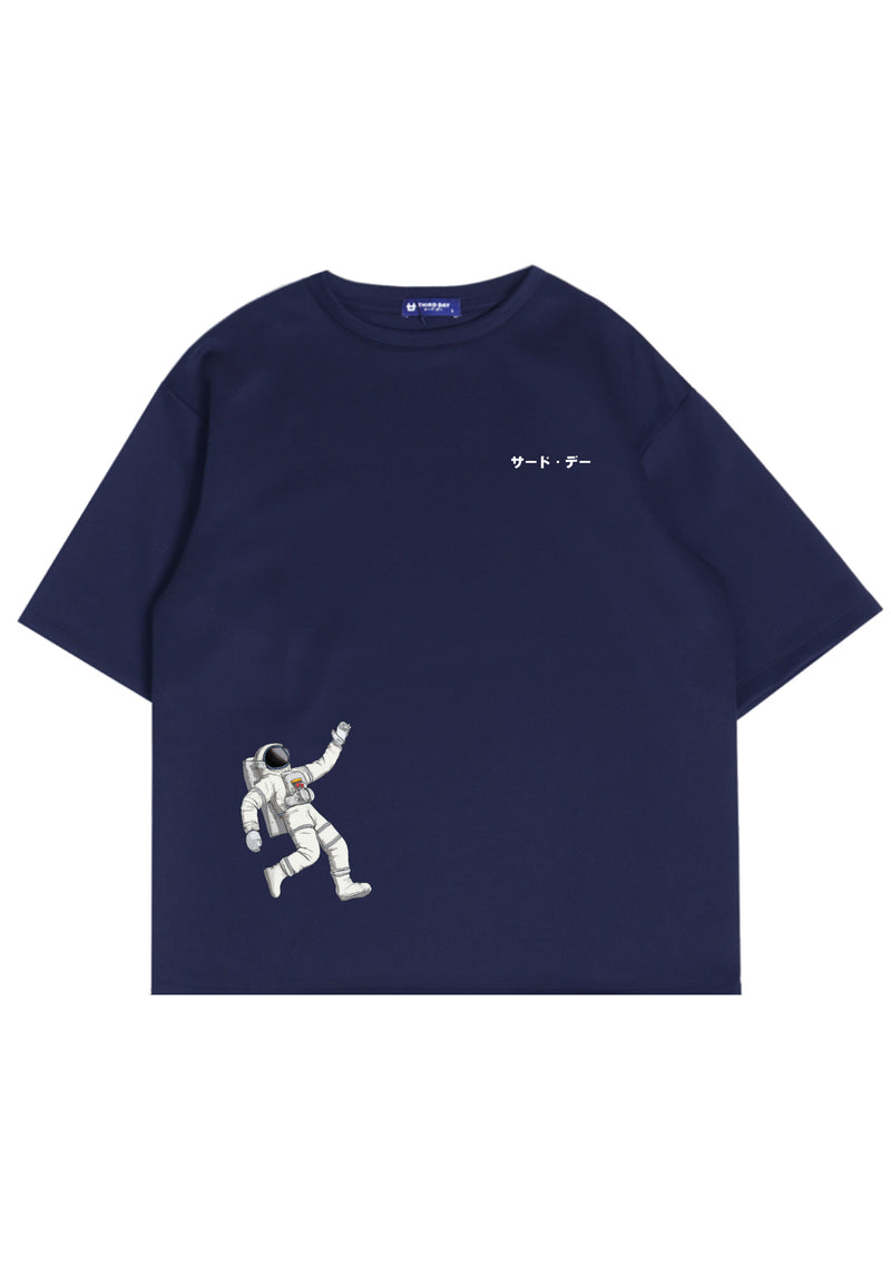 MTN88 kaos oversized pria distro scuba crew neck astronot navy