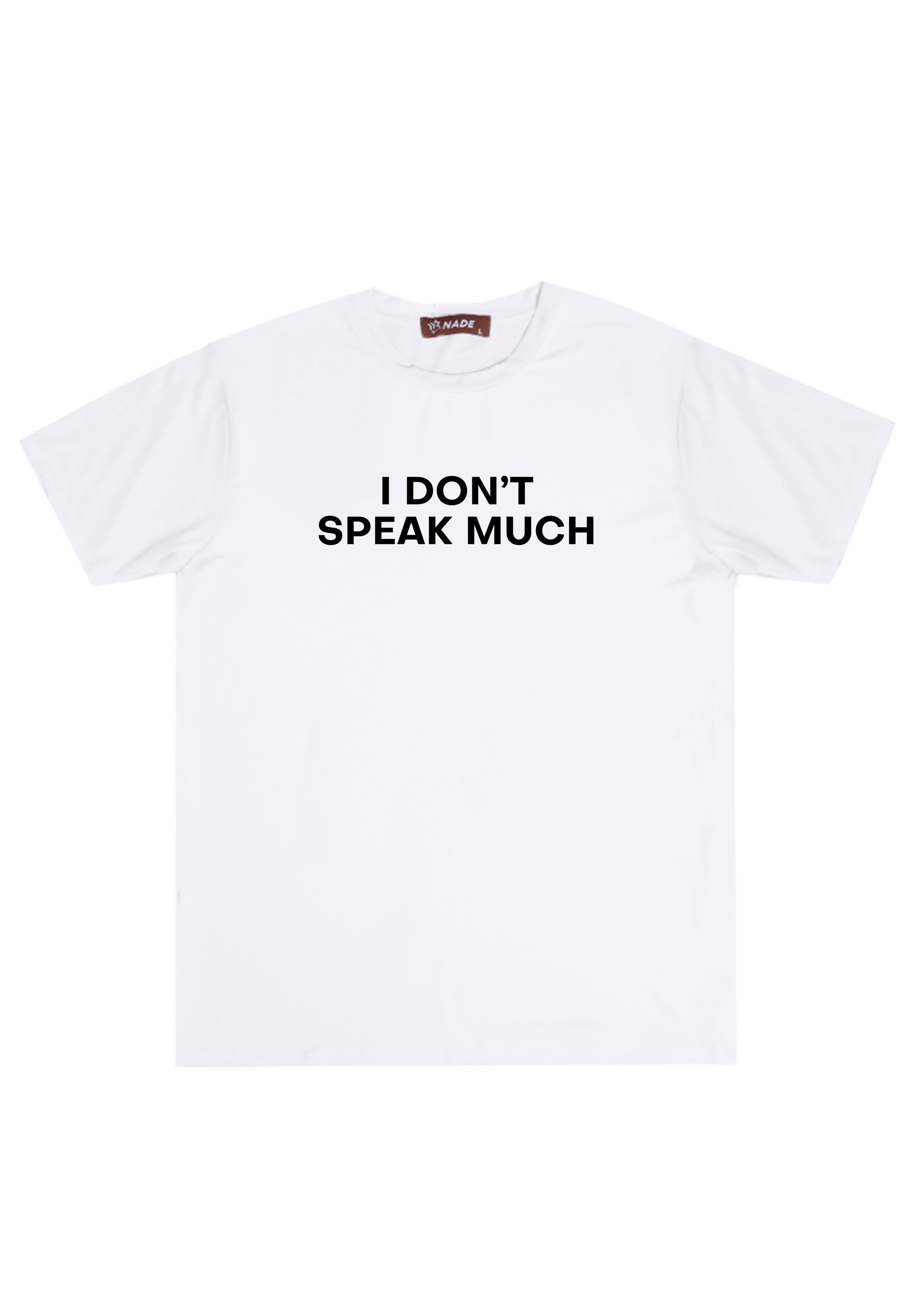NTC70 kaos distro cowok keren branded kece introvert I Don't Speak Much anti kusut putih
