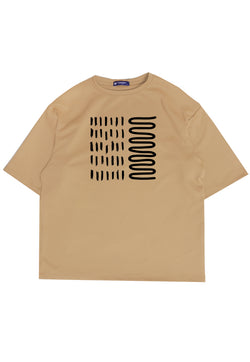 MTO21 kaos oversize abstrak aesthetic kece pria scuba third day bahan tebal crew neck khaki