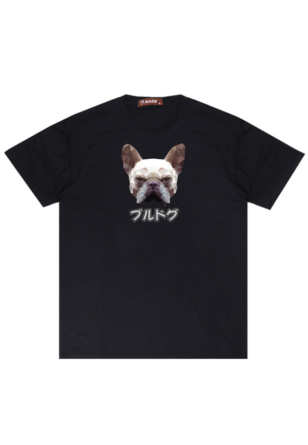 NTC88 kaos anjing pria bulldog keren branded besar anti kusut hitam