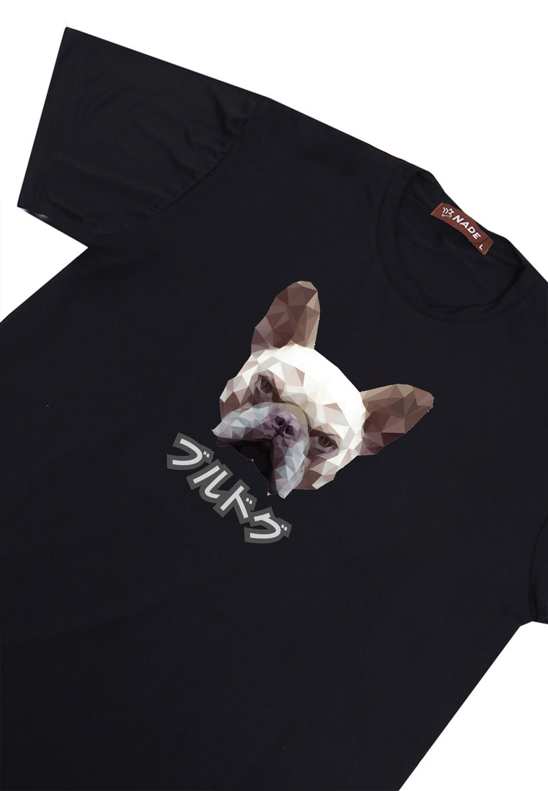 NTC88 kaos anjing pria bulldog keren branded besar anti kusut hitam