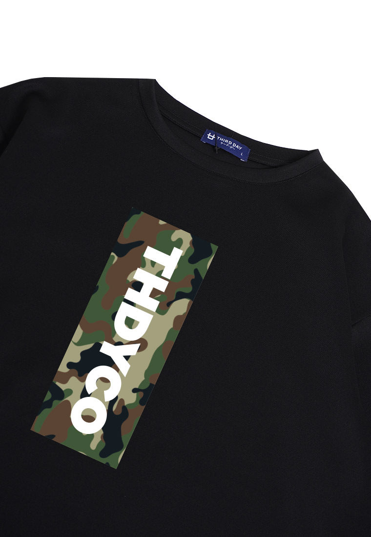 MTO38 kaos oversize army camo scuba bahan tebal kaos distro pria thdyco hitam