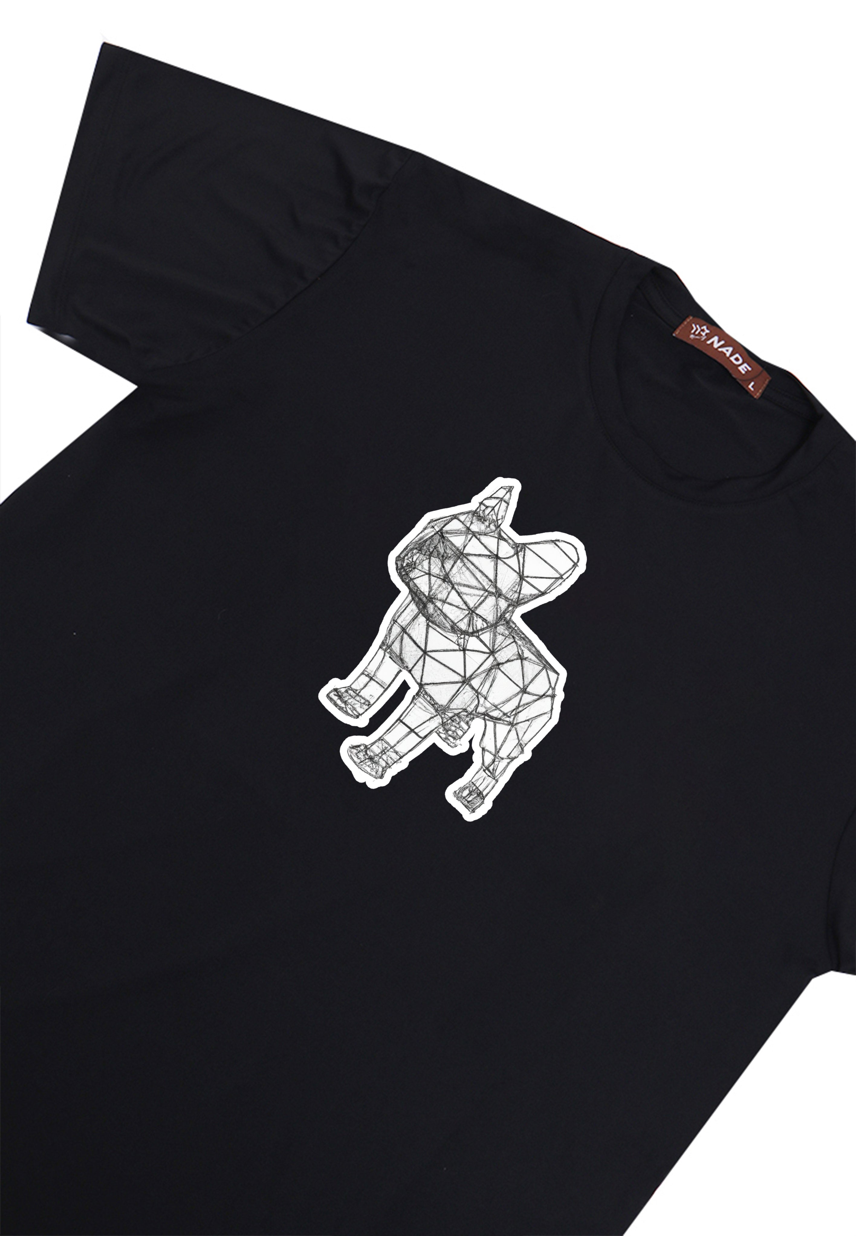 NTC94 kaos gambar anjing bulldog pitbull pug lucu wiremesh distro pria wanita hitam