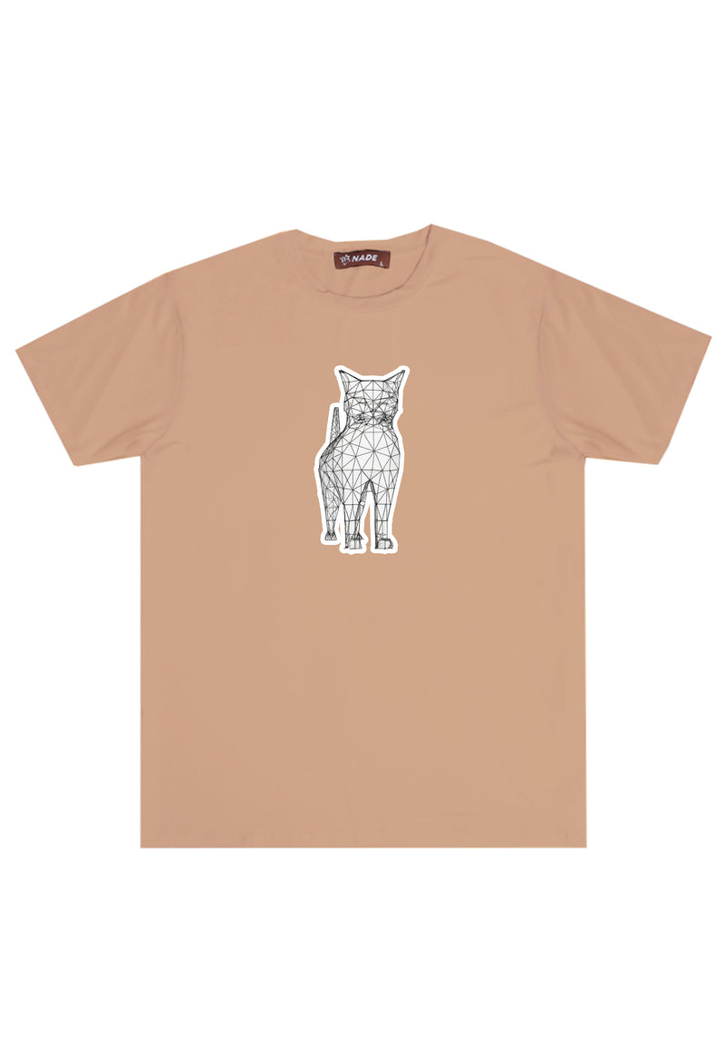 NTC99 kaos gambar kucing keren pria wanita cat wiremesh distro khaki