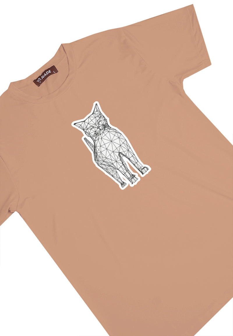 NTC99 kaos gambar kucing keren pria wanita cat wiremesh distro khaki